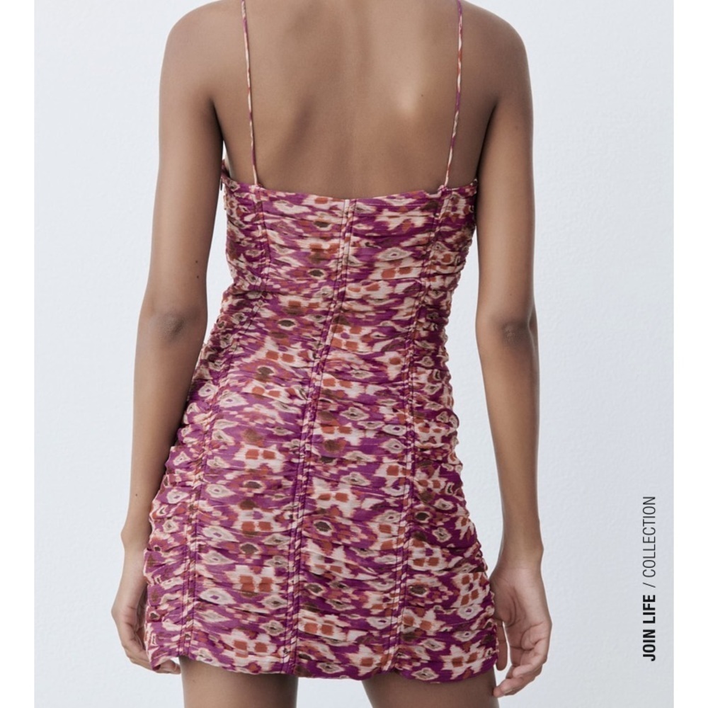 Printed DRESS WITH DRAPING - Picture 6 of 6